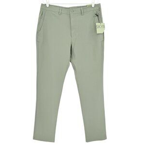 SKYR Men's Tricot Dynasty Slim UPF 4-Way Stretch Anti Odor Green Pants 34x32 NWT